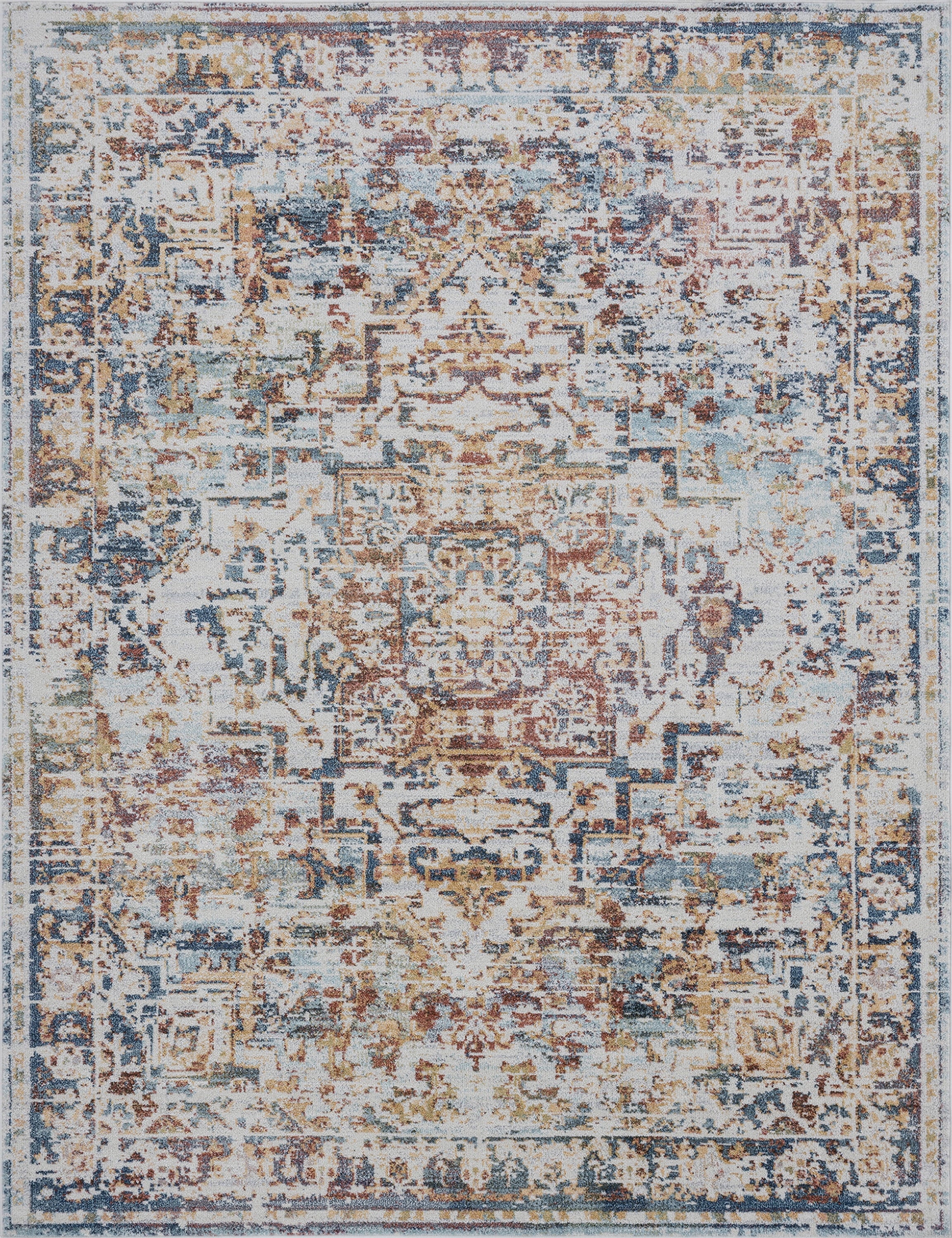 5x7 Area Rug Navy Cream D793954
