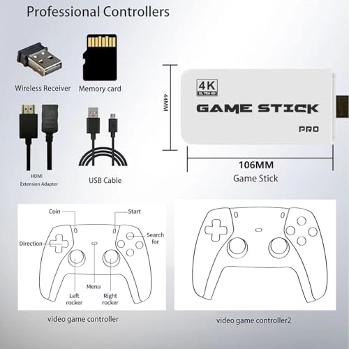 Wireless Retro Game Console with 20000+ Games and Dual 2.4G Wireless Controller J9450