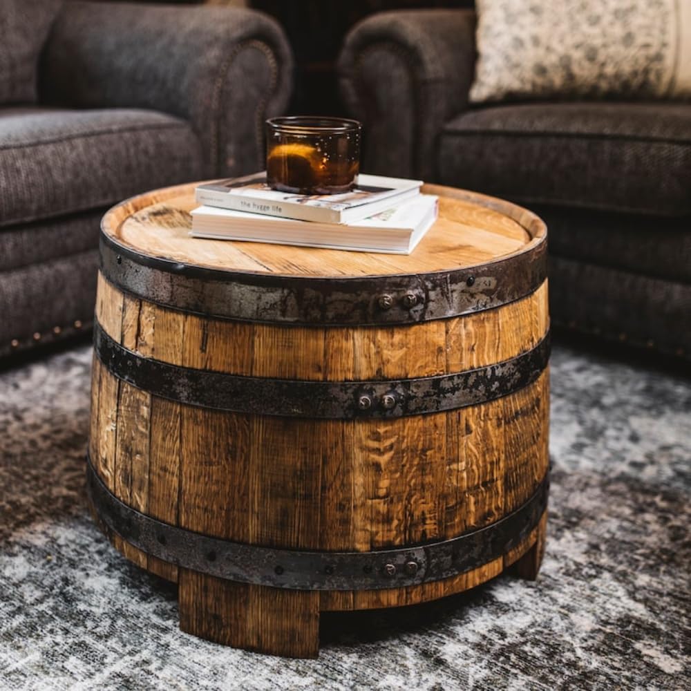 White Oak Barrel End Table 24" W x 18" H x 24" D F855