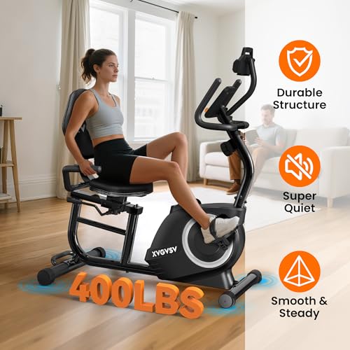 Recumbent Exercise Bike, 16-Level Resistance, Adjustable Seat, 400LB Capacity G31925