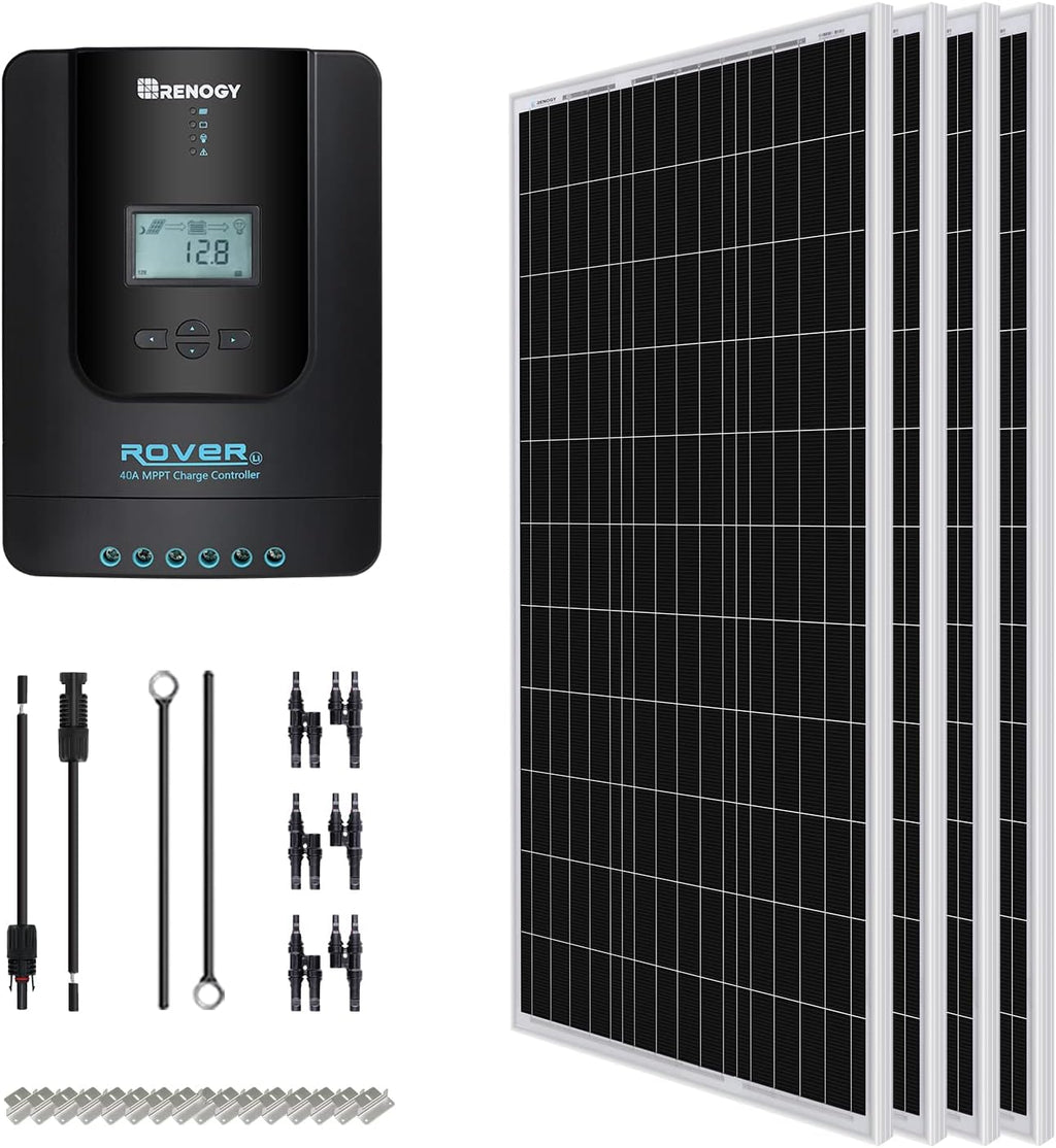 400 Watt 12 Volt Monocrystalline Solar Panel Kit with 40A MPPT Charge Controller Q201161