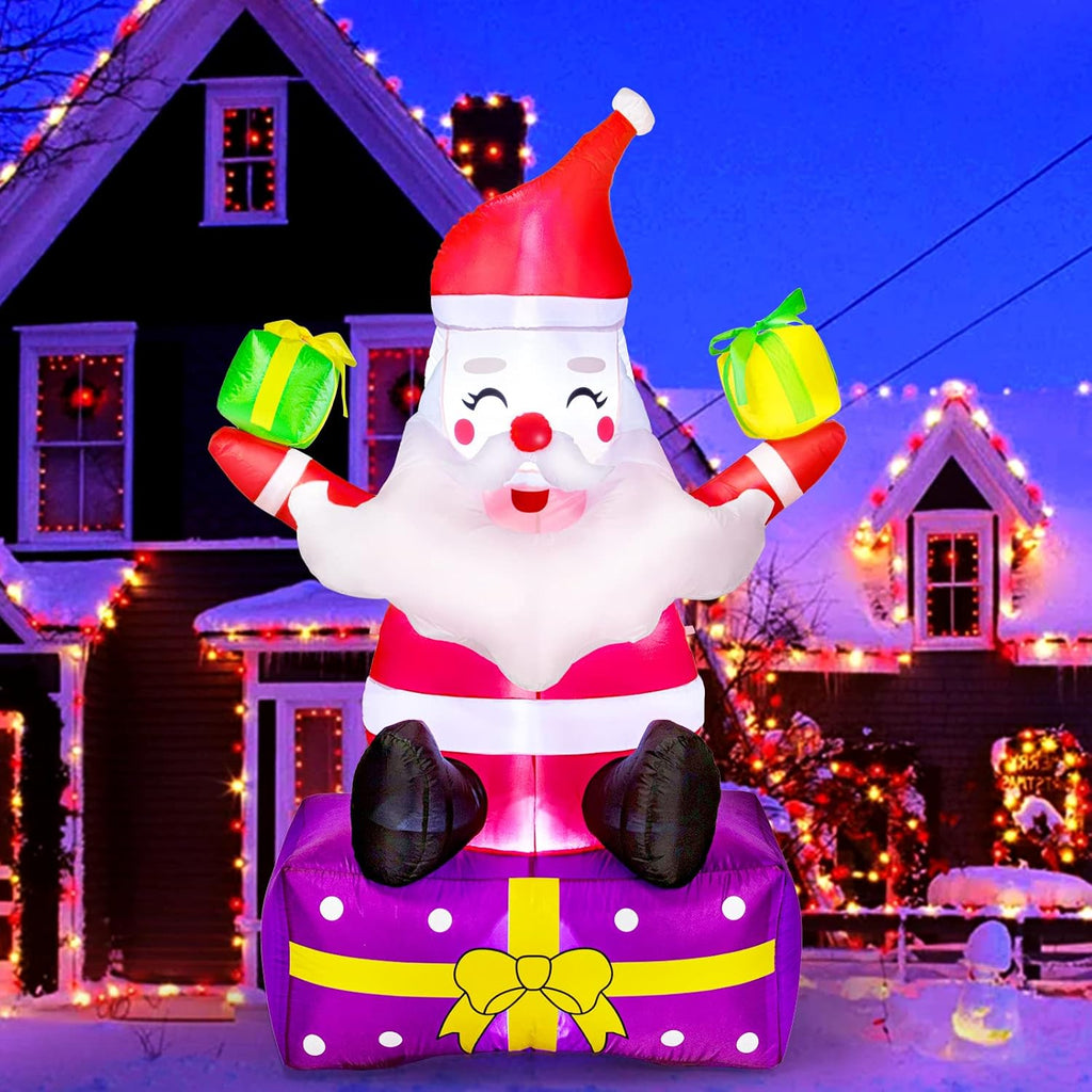 6 Ft Inflatable Santa Claus with Gift Boxes F475