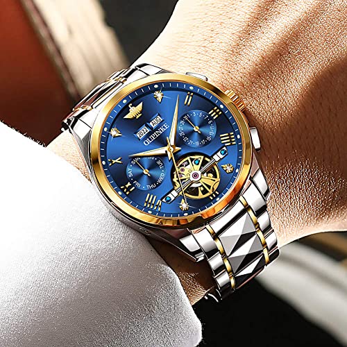 Mens Automatic Skeleton Tourbillon Self Winding Sapphire Crystal Dress Wrist Watch G38129