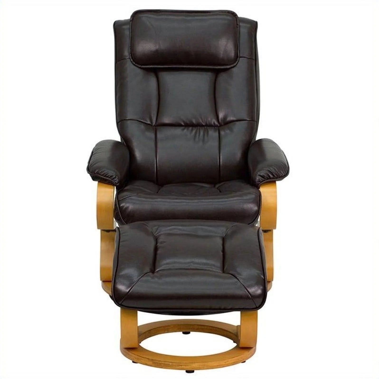 Brown LeatherSoft Recliner and Ottoman U48680