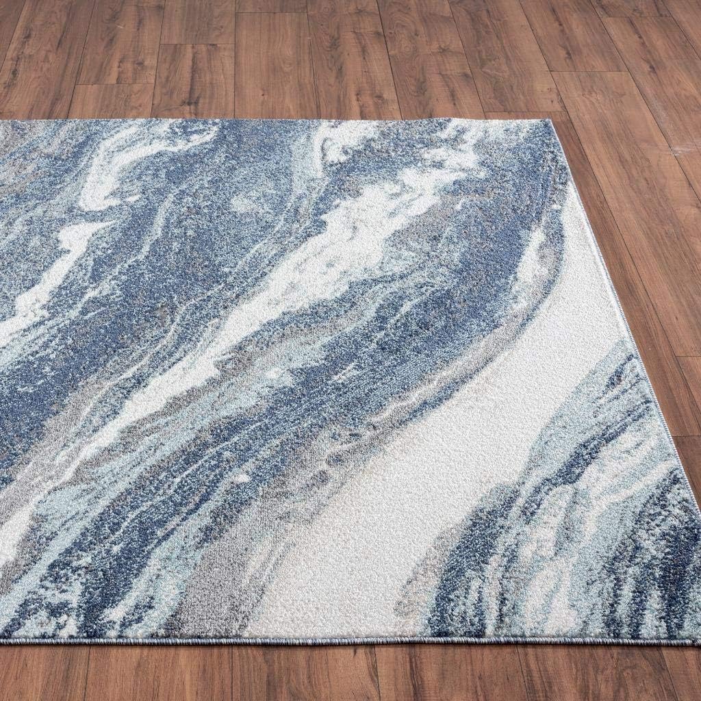 Blue 8x10 Art Deco Area Rug S106