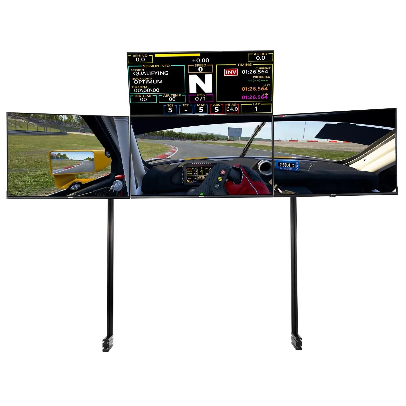 Black Quad Monitor Stand A4619