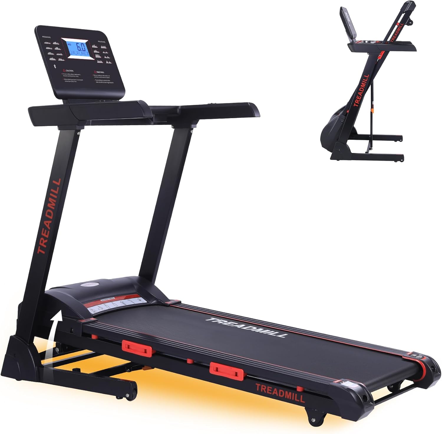 Folding Treadmill with Auto Incline, Heart Sensor, 3.5 HP, 8.7 MPH, 48in*18in Running Area C62743
