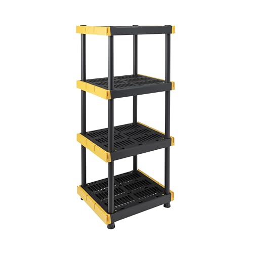 4-Tier Heavy Duty Plastic Storage Shelving Unit, 100lbs/shelf, 2 Pack W89381