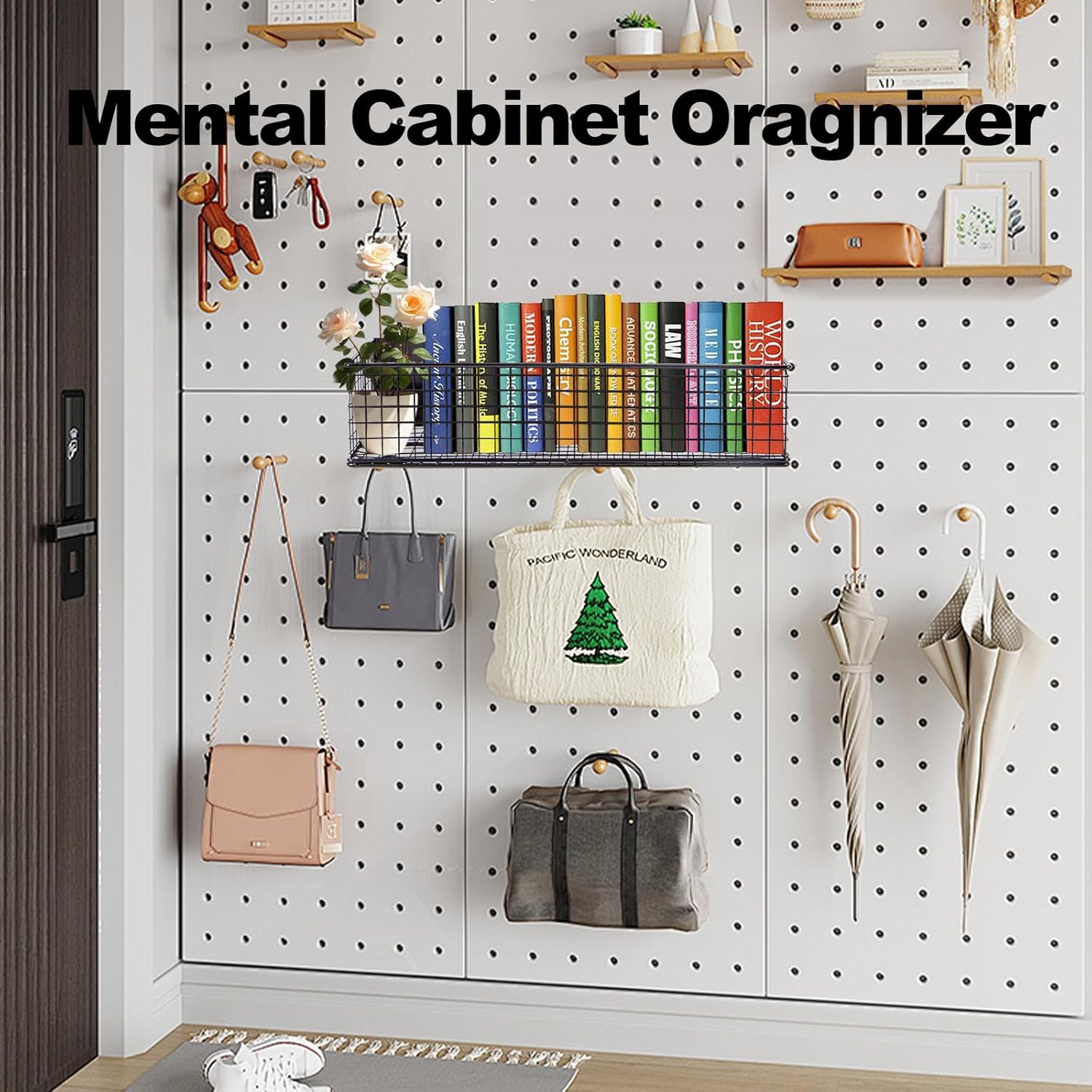 Black Magnetic Wire Mesh Shelf, 13.77" x 5.11" x 3.26" K4401