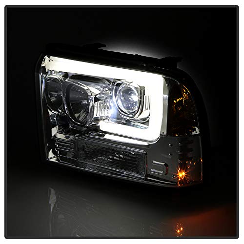 Chrome LED Projector Headlights Headlamps Pair M3644