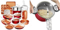 20 Pc Nonstick Ceramic Pots and Pans Cookware Bakeware Set with 5 Quart Stock Pot with Strainer Lid K5261