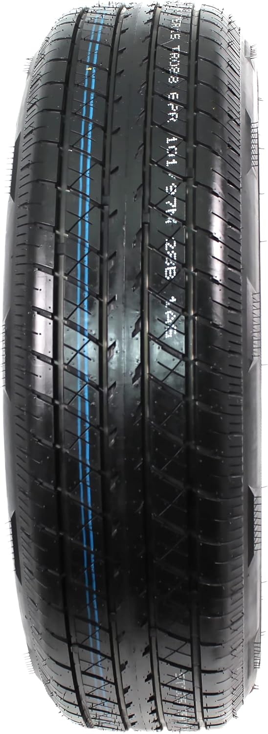 Radial Trailer Tire On Rim ST205/75R15 15 5 Lug Wheel White Modular J90933