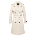 Women's Long Double Breasted Water Resistant Trench Coat with Belt S499515
