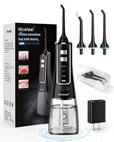300ML Portable USB Rechargeable Water Flosser with 4 Jet Tips K6486