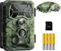 32MP 4K Trail Camera with Night Vision 120° Wide Detection IP66 Wildlife Tracking 32G Card & 8AA Batteries Pack of 2 N93009