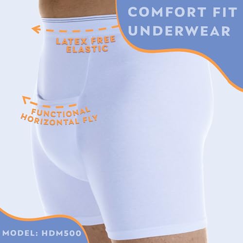 White Medium Waist 34-36" Reusable Leak Proof Boxer Brief C64151