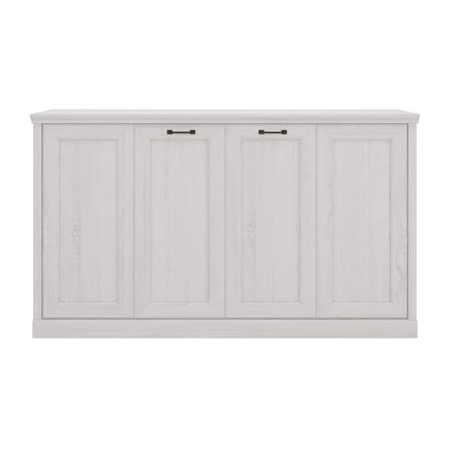 Twin Size Murphy Bed with 2 Side Cabinet Storage Shelf and Bookcase O564914