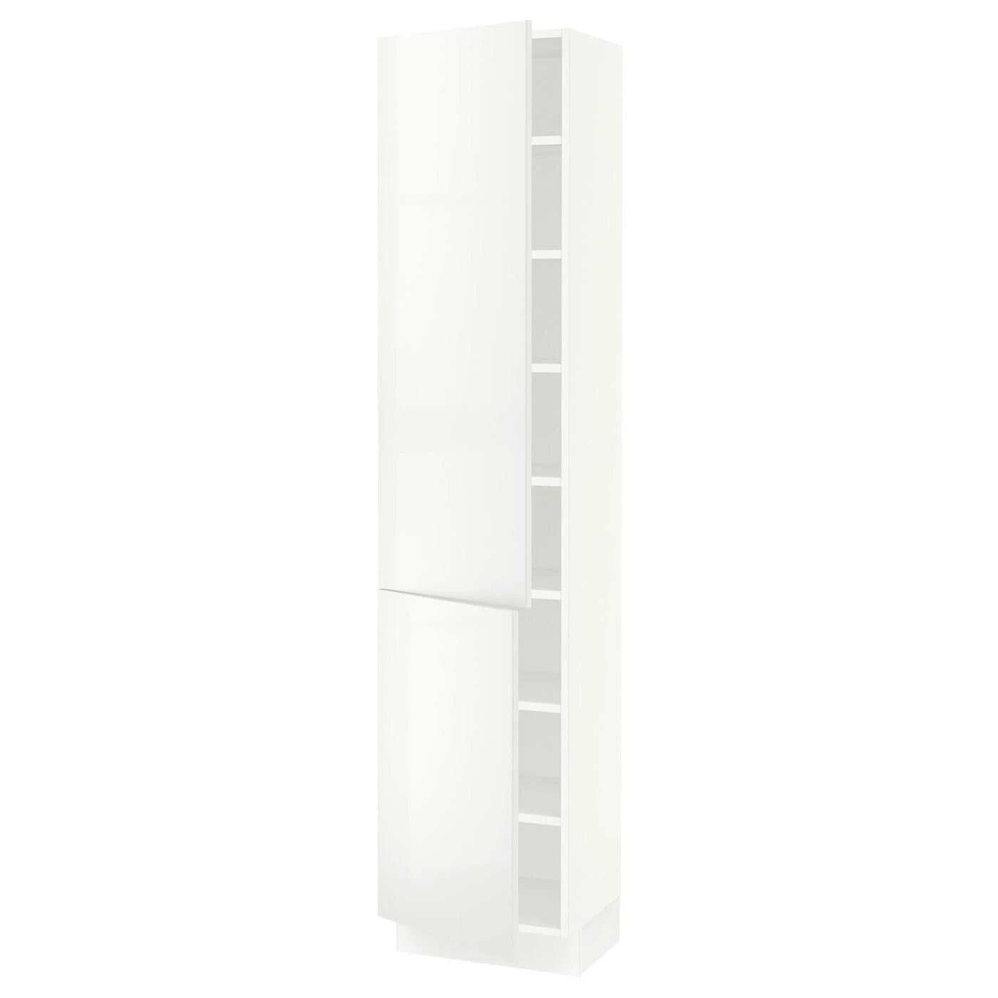 White 18x15x80 High Cabinet with shelves and 2 Doors O688054