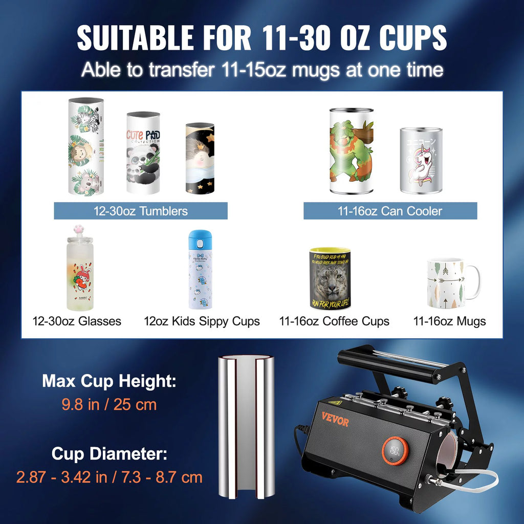 30oz Mug Heat Press Machine Sublimation Transfer for Straight Skinny Tumblers Q833310