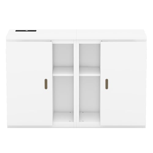 White Queen Size Murphy Cube Bed with Bookcase and Storage Shelves G5964