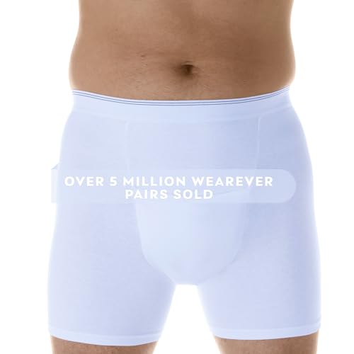 White Medium Waist 34-36" Reusable Leak Proof Boxer Brief C64151