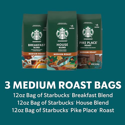 Medium Roast Ground Coffee, Variety Pack, 3 bags (12 oz each) E400