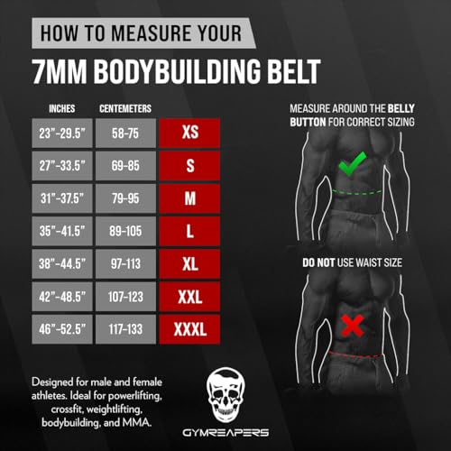 7MM Heavy Duty Pro Leather Weight Lifting Belt B4129