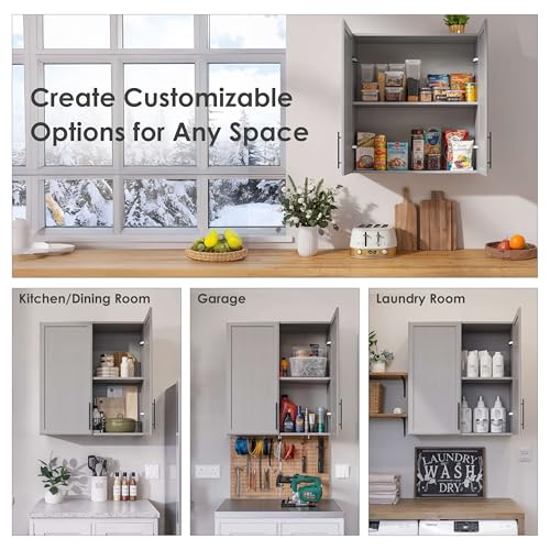 White 30" Wall Cabinet with Adjustable Shelf and Doors P848
