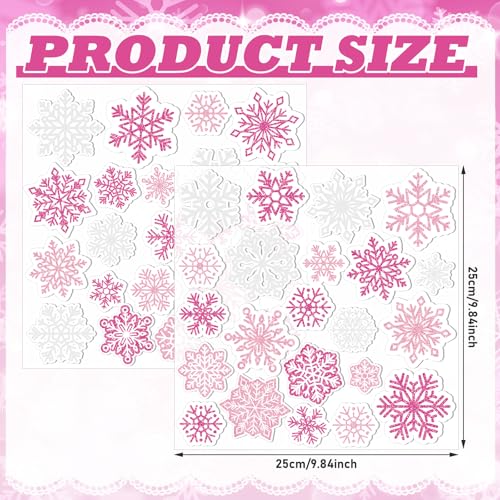45 Pcs Christmas Snowflake Window Gel Clings N946542