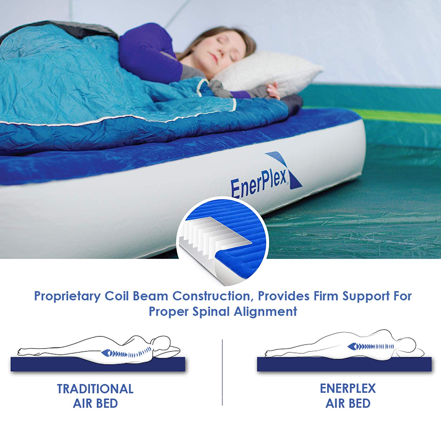 9 Inch Queen Camping Air Mattress with Pump M233526