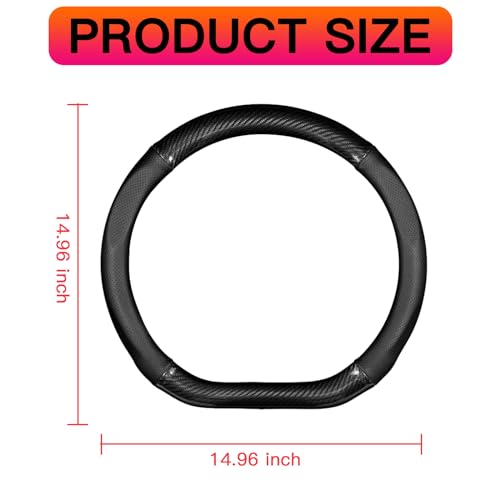 Black Carbon Fiber Steering Wheel Cover M838