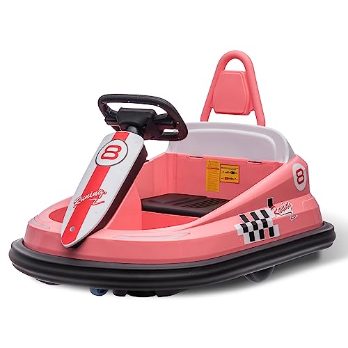 6V Electric Ride On Bumper Car for Toddlers, Bright-Pink Y90780