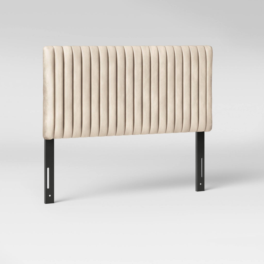 Cream Velvet Queen Headboard A46157