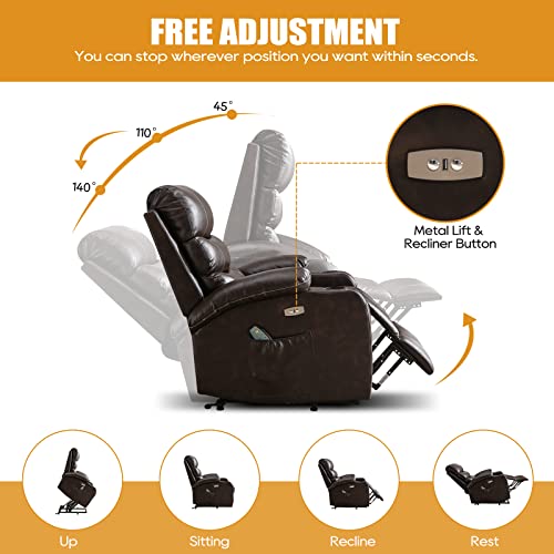 Power Lift Chair with Massage and Heat, PU Leather I92551