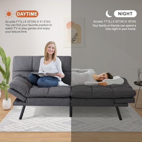 Black Memory Foam Convertible Sofa Bed P850272
