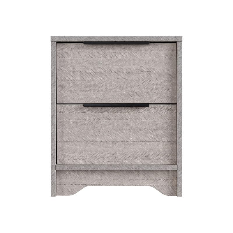 Antique Gray 2-Drawer Wooden Nightstand M122535