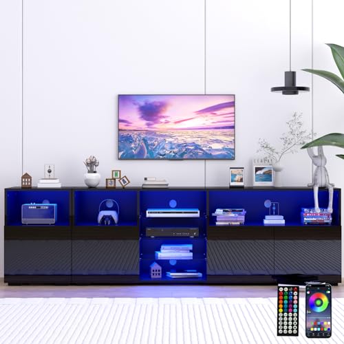 Black High Glossy LED TV Stand L511