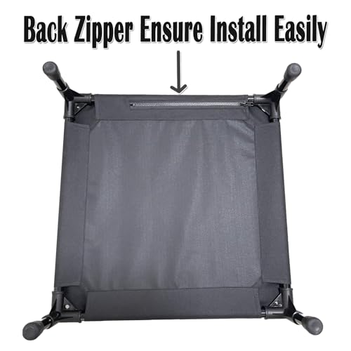 Elevated Dog Bed with Metal Frame, Cooling Raised Pet Cot (Small-18.5x18.5x5.5 inch, Black) Q499763