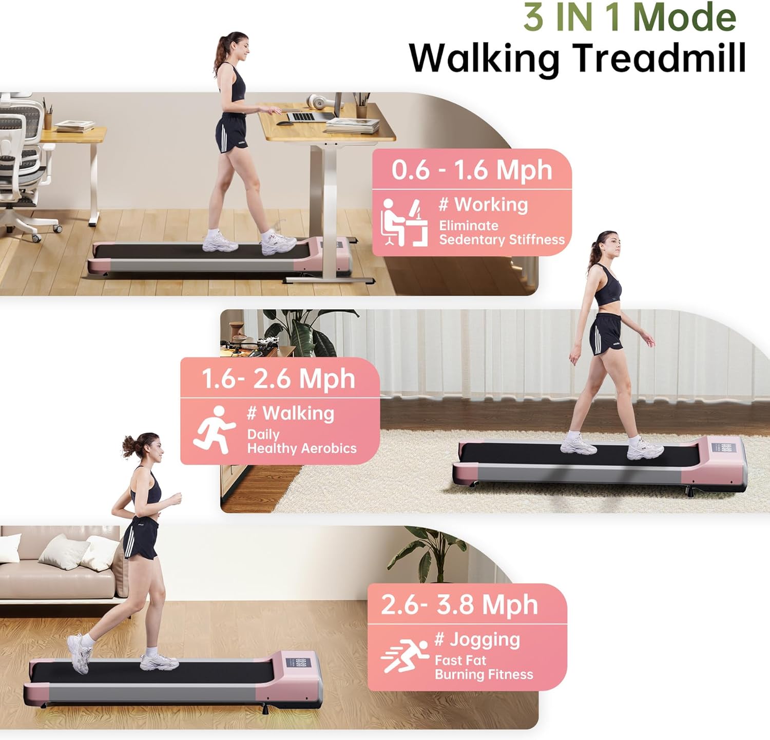 Under Desk Treadmill with 300 Lb Capacity T28894