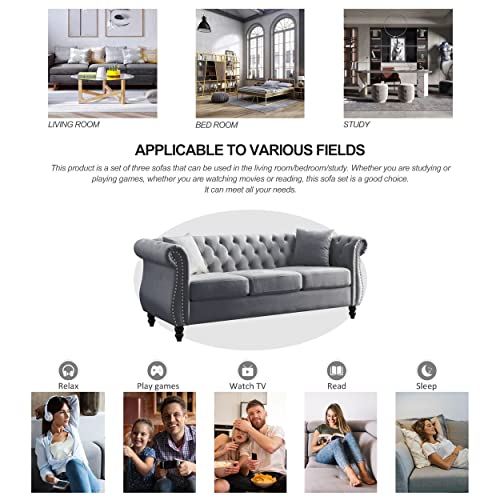 Beige Velvet 3 Seater Sofa Q54183
