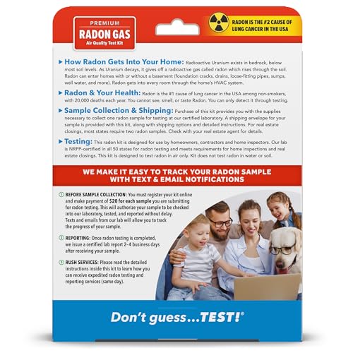 Radon Test Kit – 1 Short-Term Test Per Kit E696249