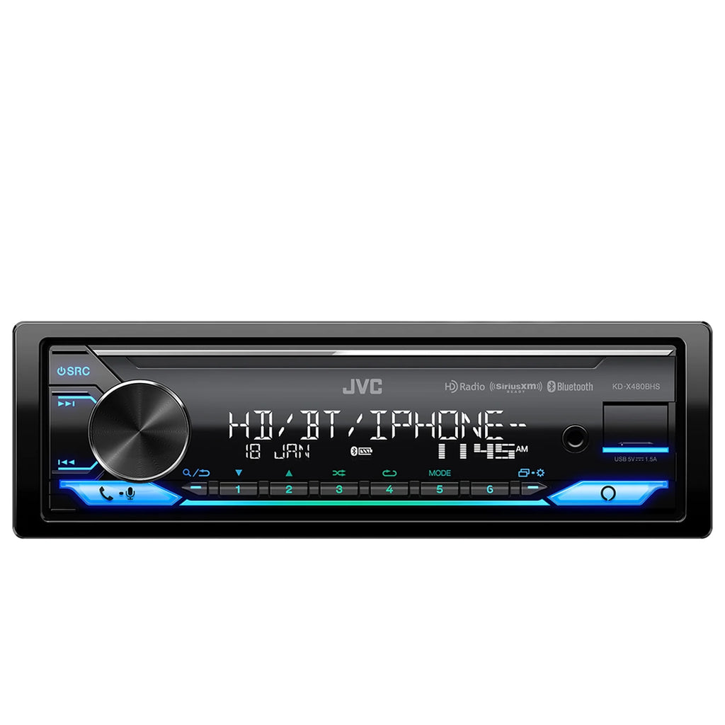 Single DIN Bluetooth Car Audio Receiver with Antenna J90450