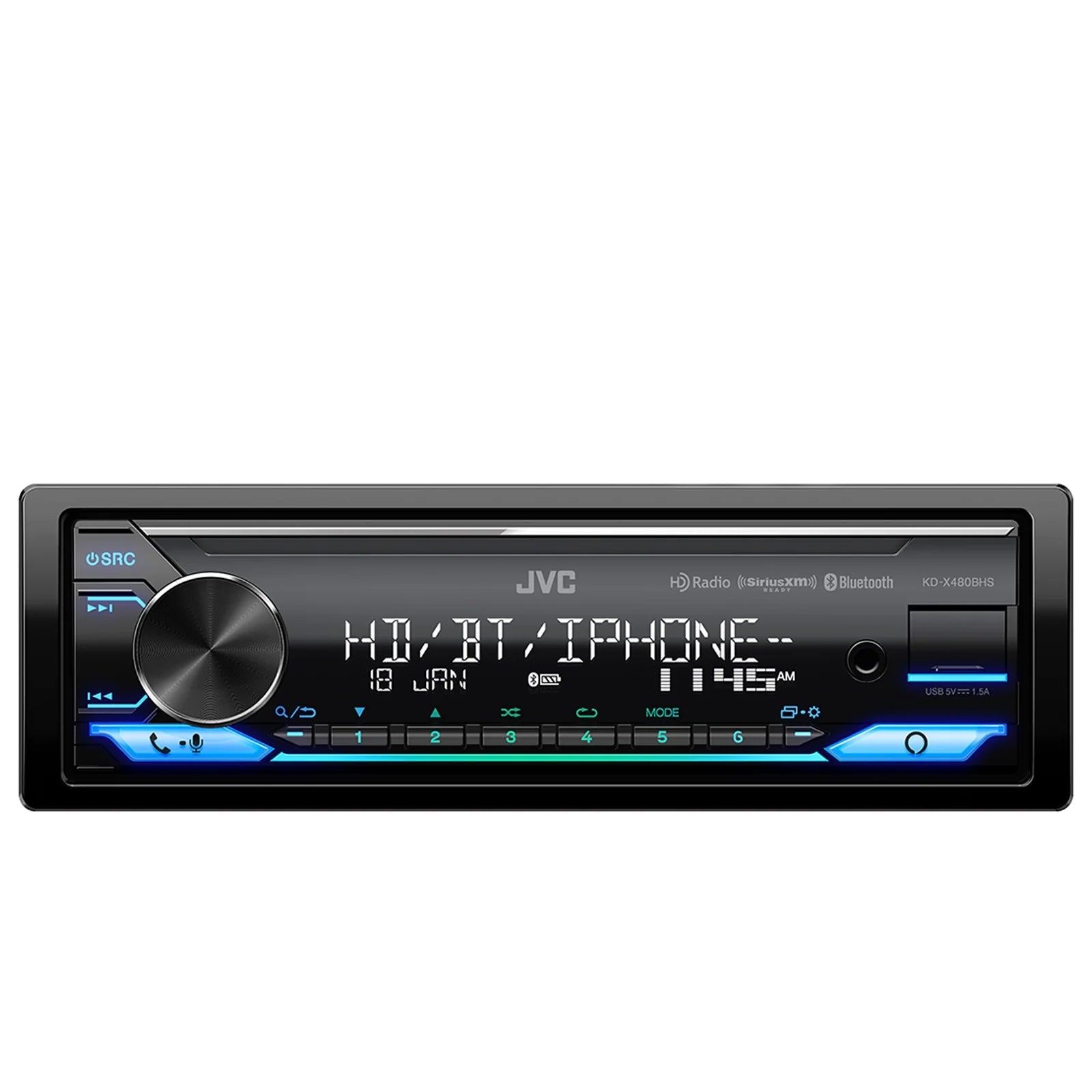Single DIN Bluetooth Car Audio Receiver with Antenna J90450