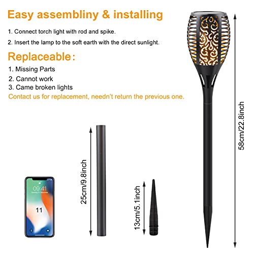 8 Pack Solar Torch Lights with Flickering Flame I794