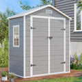 8x6x7 FT Resin Outdoor Storage Shed with Floor, Dove Grey Y6658