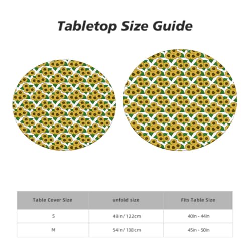 Dark Blue White Fitted Round Tablecloth with Elastic Edge D734032
