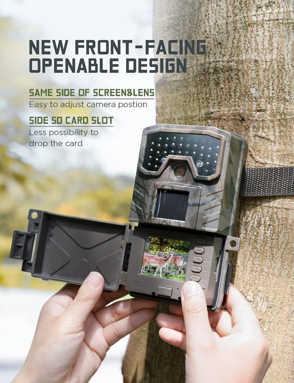 30MP 1080P Trail Camera with Low Glow IR LEDs Night Vision Motion Activated IP66 Waterproof E709
