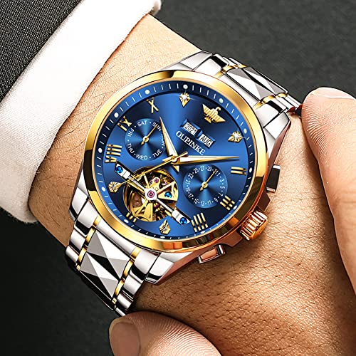 Mens Automatic Skeleton Tourbillon Self Winding Sapphire Crystal Dress Wrist Watch G38129