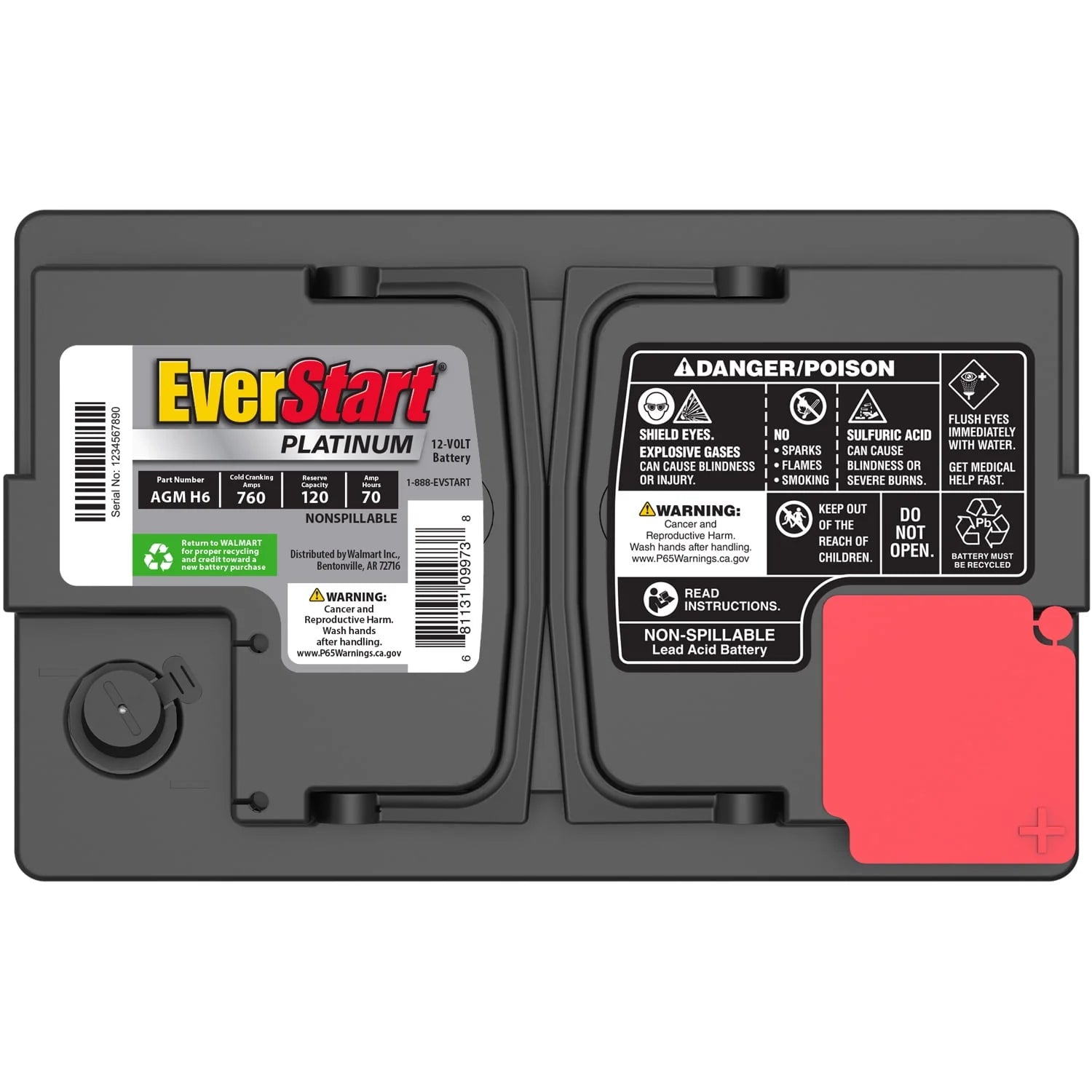 Group Size H6 12 Volt 760 CCA Automotive Battery K824