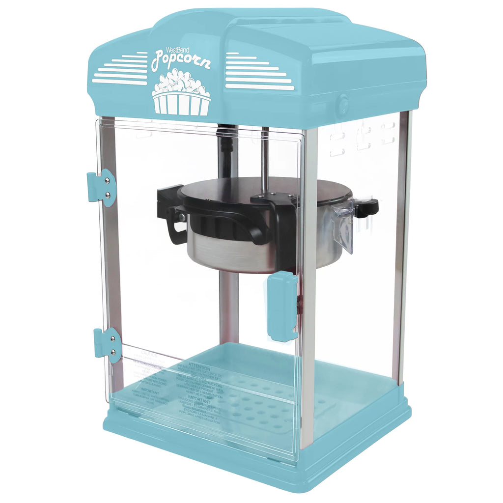 Blue 4-Ounce Popcorn Popper Machine with Nonstick Kettle M5347